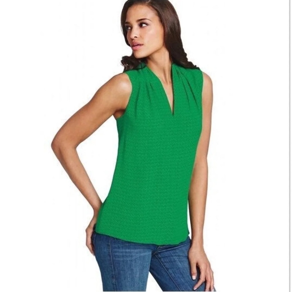 CAbi | Green Sleeveless Blouse #124